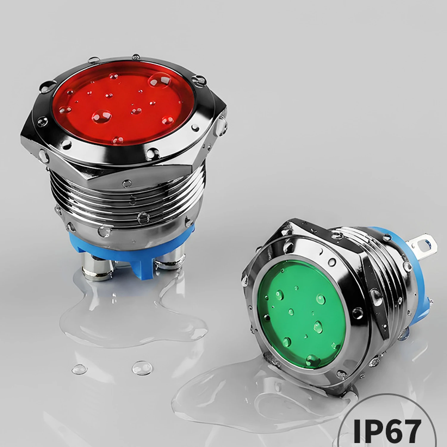 ABILKEEN 10PCS/Lots Flat/Ball Surface 22MM LED Metal Indicator Light AC/DC 3~220V Industrial Signal Pilot with 2Pin Terminal