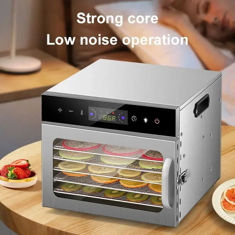 Smart Touch Panel Food Dehydrator  6/8 Layers Stainless Steel Trays Fruit Vegetable Meat Drying Machine DIY Snacks Melties Baker