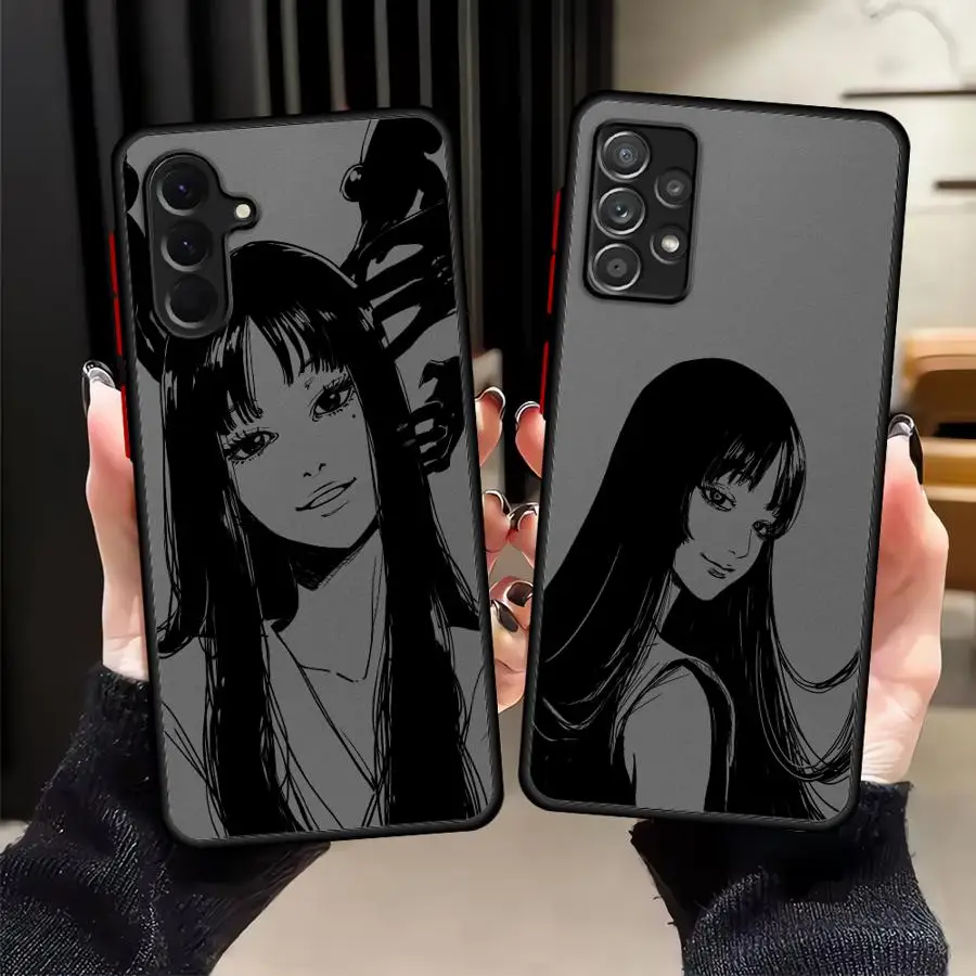 Funny Junji Ito Horror Back Phone Cover Case for Samsung Galaxy A15 A14 A70 Note 20 Ultra 10+ A50 A16 A17 A12 A30 A13