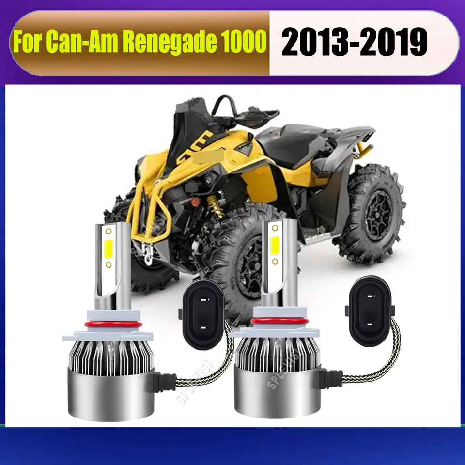 

9005 HB3 LED Headlight Bulbs-there's no need to adjust the beam pattern Fit For Can-Am Renegade 1000 2013 2014 2015 2016-2019