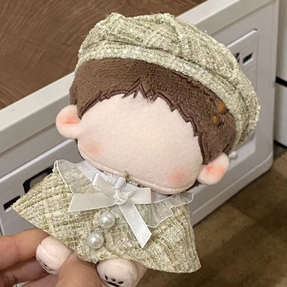 ملابس دمى قطنية 10 سم، تمثال لعبة قطيفة 15 سم، مجموعة ملابس قبعة مخروطية صغيرة على طراز شانيل، أنماط جديدة للرجال والنساء