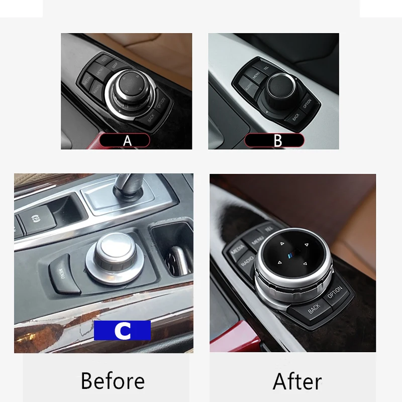 Original Car Multimedia Buttons Cover iDrive Stickers for BMW F30 F10 F07 E60 E90 E92 F20 F25 E70 E71 F01 E84 F48 X1 X3 X5 X6 M