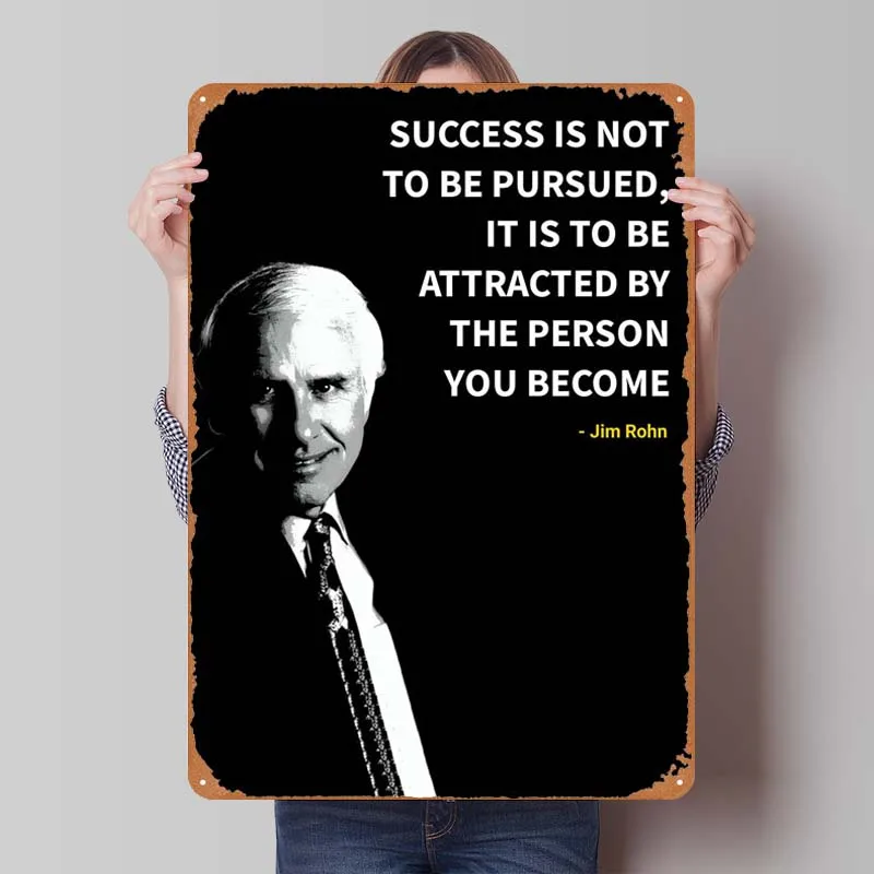 Jim Rohn Quotes Sign Inspirational Metal Poster Wall Decoration Home Decor Decor for Room Vintage Metal Plate Dekoration Art Bar