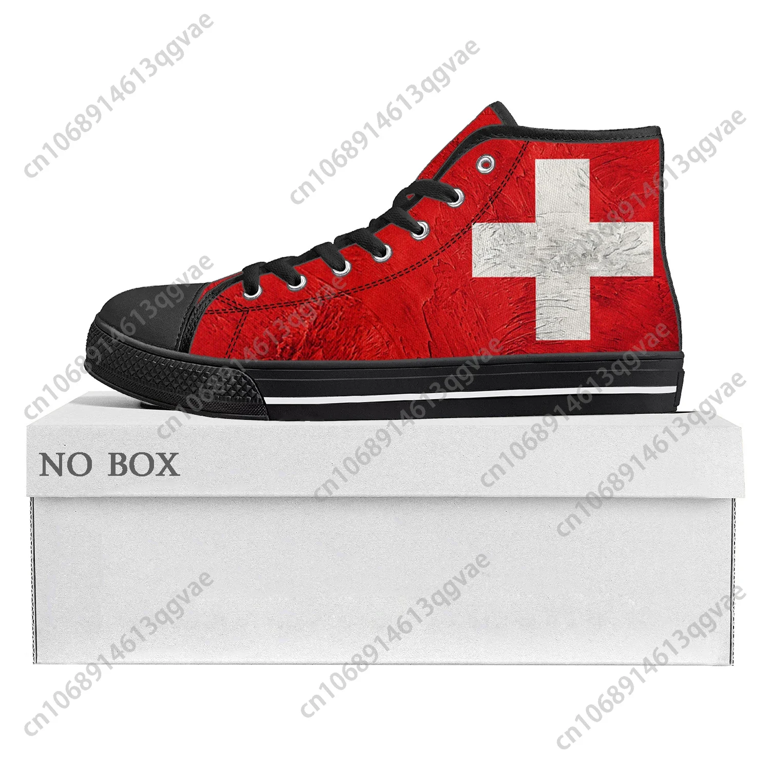 Swiss Flag High Top High Quality Sneakers Mens Womens Teenager Canvas Sneaker Switzerland Casual Couple Shoes Custom Shoe