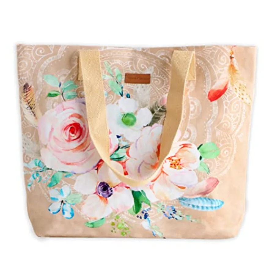 

Maison d' Hermine Canvas Tote Bag for Women Cotton Canvas Reusable Shoulder Grocery Bags Handle Travel Spring Summer