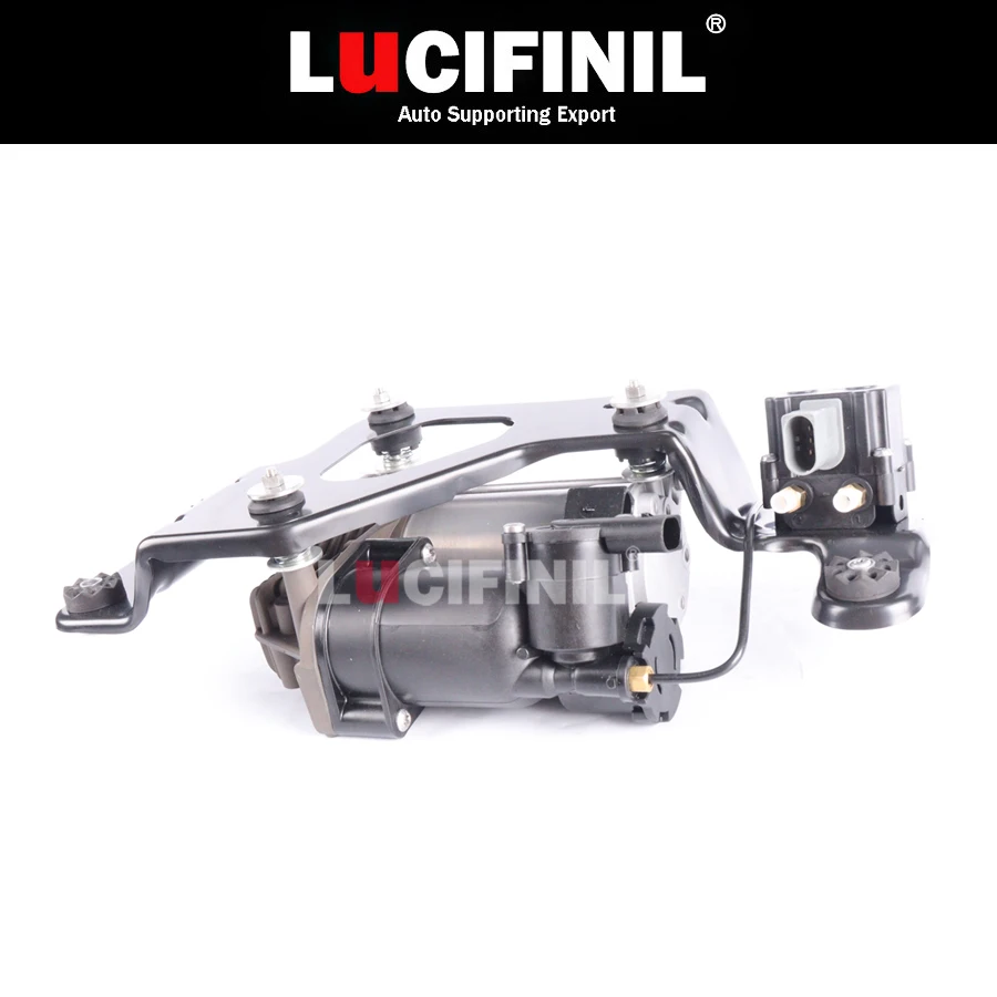 LuCIFINIL Air Suspension Compressor With Bracket Black Valve Fit BMW X5 E70 X6 E71 E72 37206799419