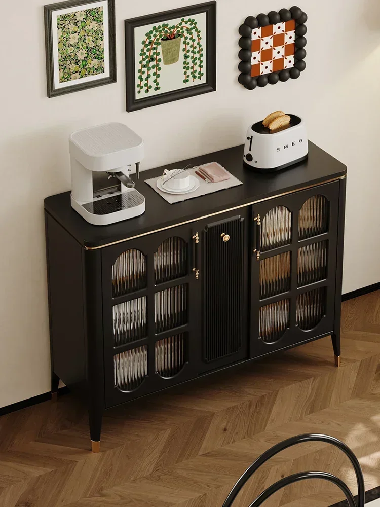 

Long - lasting 35cm ultra-thin black and white storage cabinet living room against the wall French entrance tea cabinet