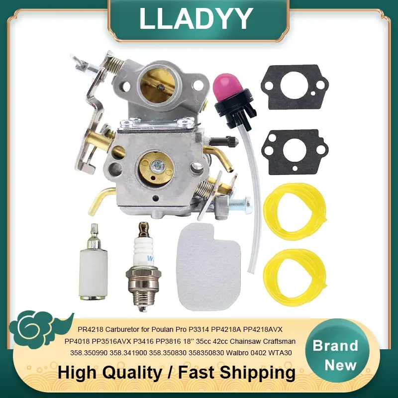 

Carburetor for Poulan Pro P3314 PP4218A PP4218AVX PP4018 PP3516AVX P3416 PP3816 18’’ 35cc 42cc Chainsaw Craftsman