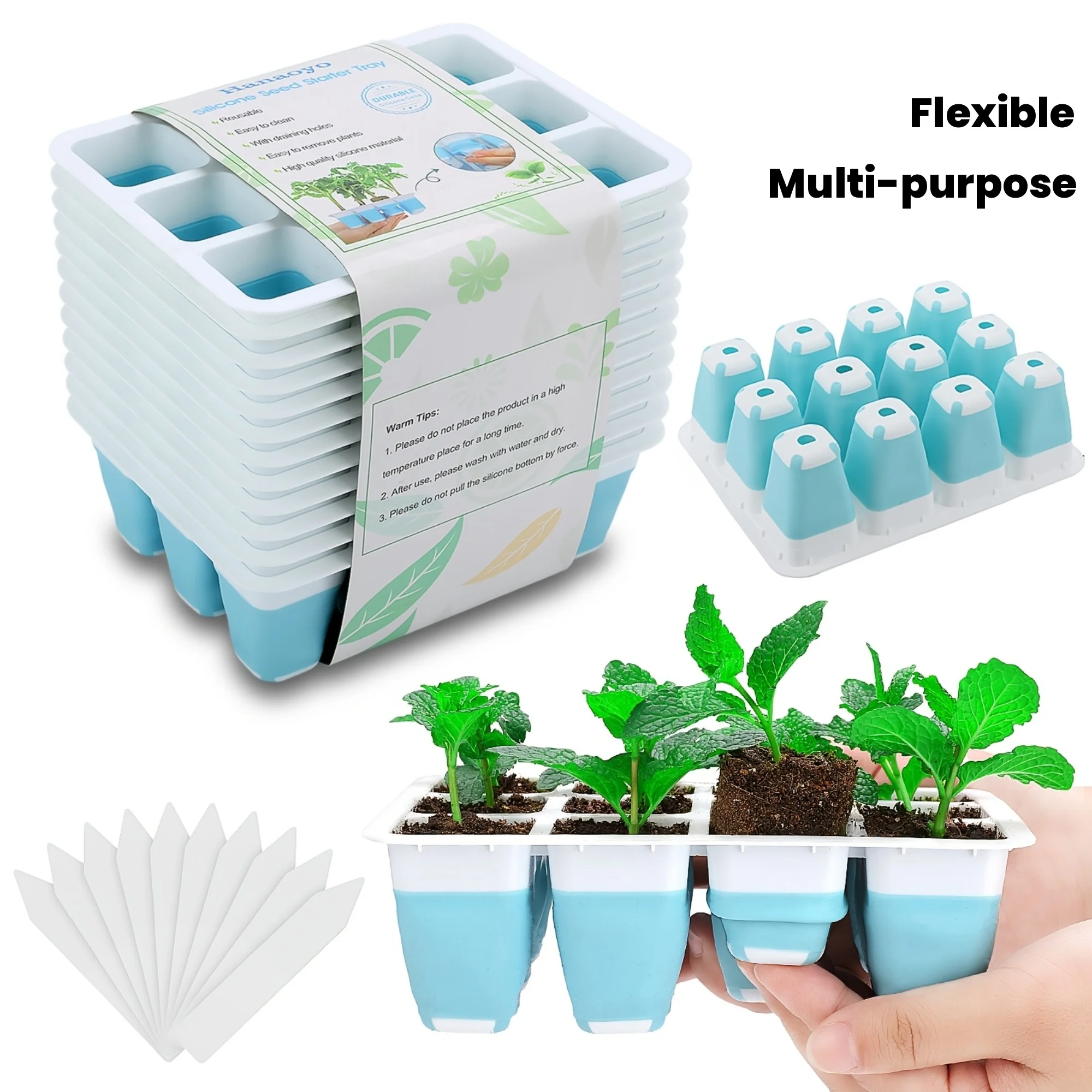 

Многофункциональный набор для выращивания рассады: гибкий выдвижной лоток с дренажными отверстиями для легкой пересадки растений в саду, на улице и в помещении