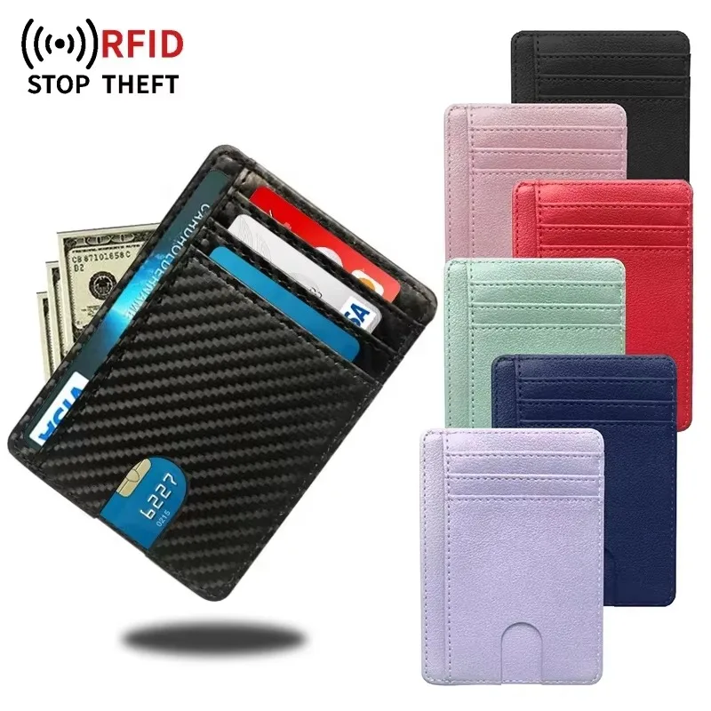 PU Leather Card Holder RFID Blocking Wallet Id Bank Credit Cardholder Slim Smart Minimalist Wallets for Men Billetera Hombre