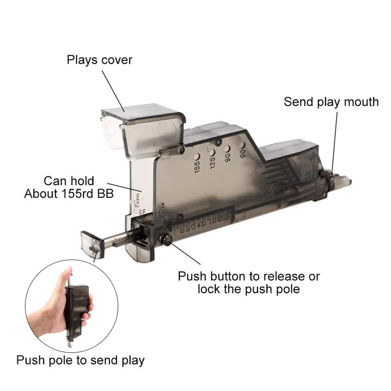 Plastic BB Speed loader 220 100 Rounds War Games Combat Tactical BB Loader Paintball Outdoor Hunting Accessory