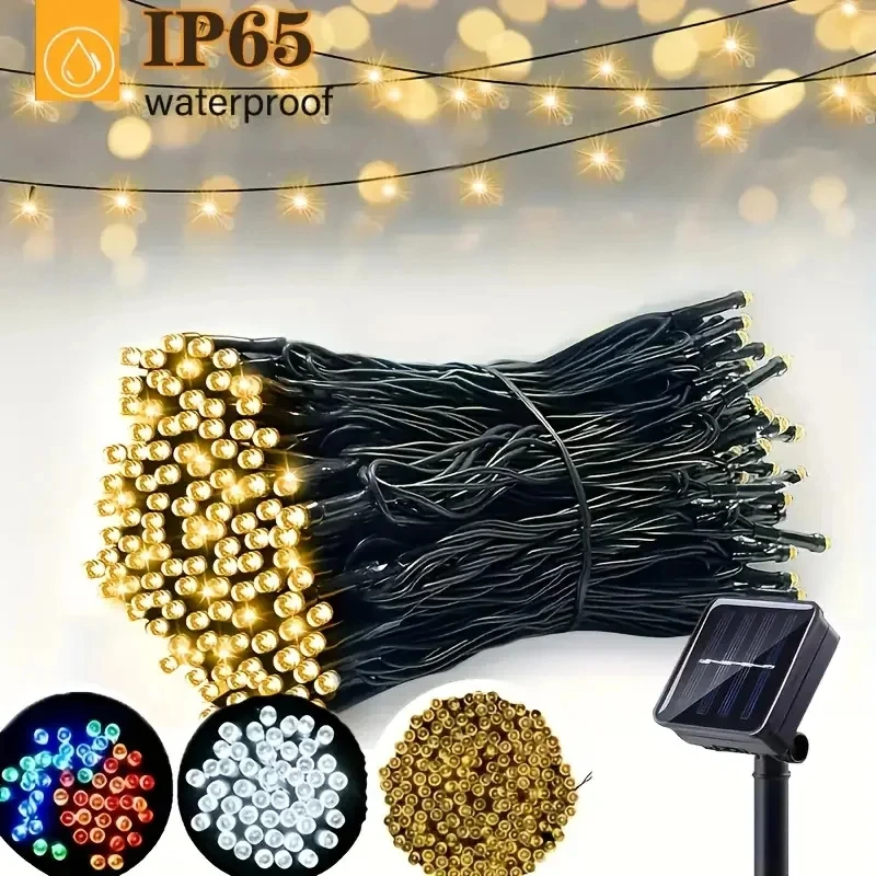 Led Fairy String Lights - Solar-Lichterkette für den Außenbereich, LED-Weihnachtsdekoration, Solar-Lichterkette,