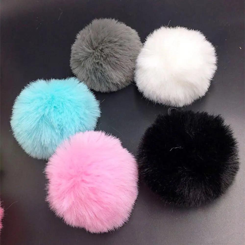 Cute Furry Ball Phone Lanyard Faux Fur Pompoms Plush Hairball Key Chain Phone Pendant Pompoms Fluffy Bag Charms Keyring Gifts