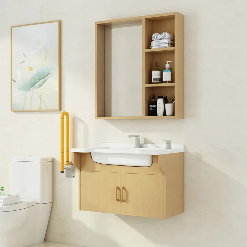 LMM nursing home bathroom mirror cabinet welfare home washbasin suitable for the old washbasin basin new Chinese style