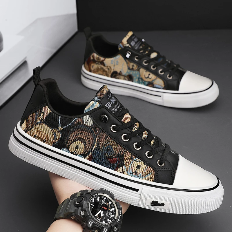 

New Fashion Men's Summer Shoes Flat Breathable Canvas Shoes Men Trainers Lace-up Casual Sneakers Men 2025 Espadrille Homme