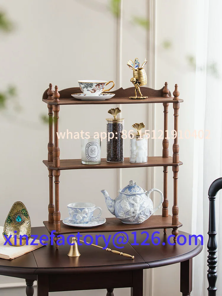 

Customizable retro desktop cup multi-layer storage rack