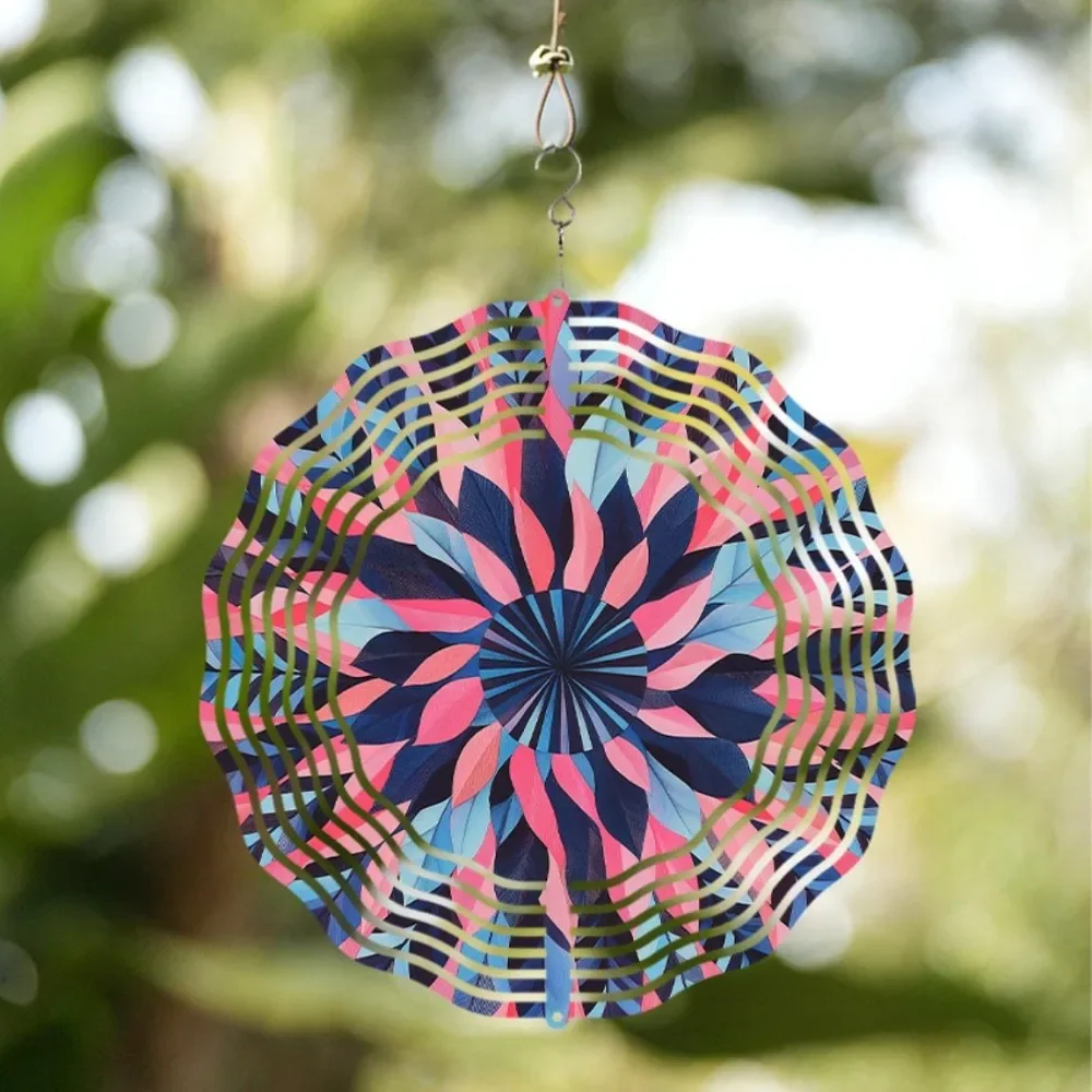 CIFBUY Wind Chime Handcrafted Mandala Wind Spinner Outdoor Garden Decor Sculptural Yard Art Functional Decorative Ornament