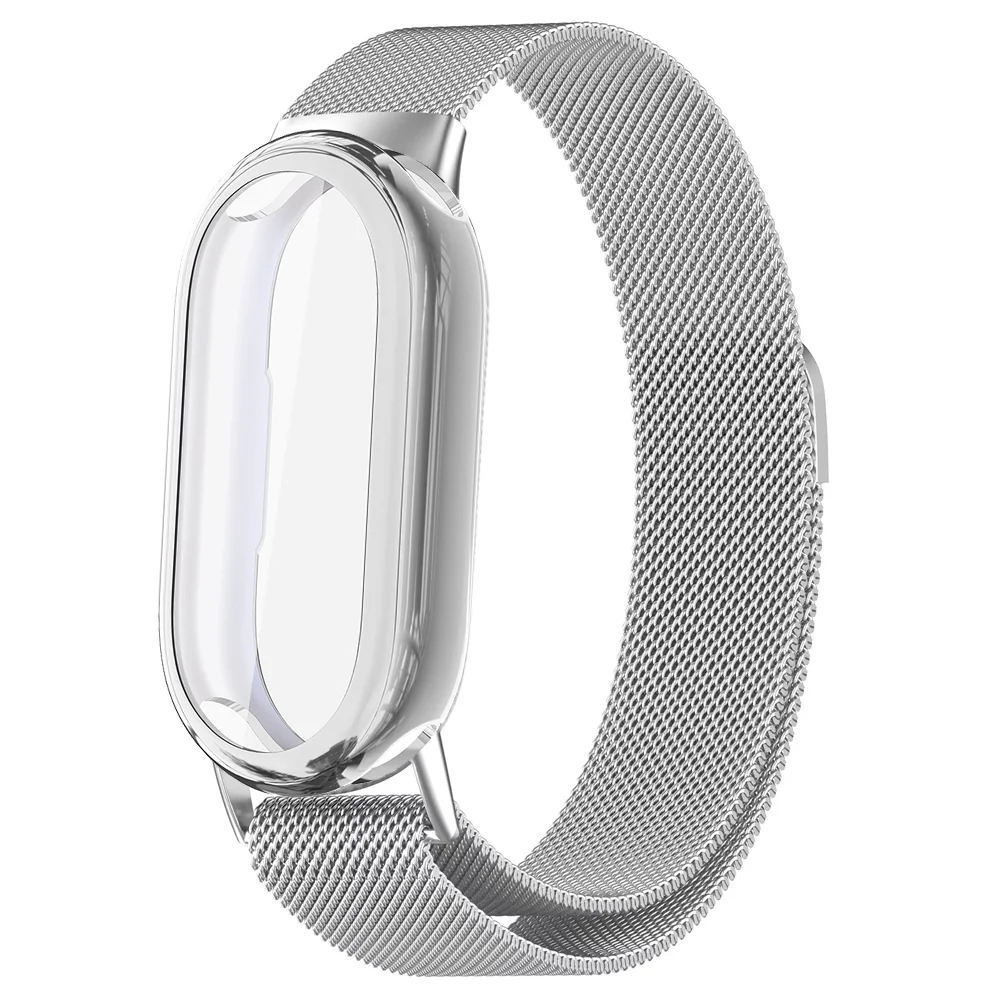 Milanese-Armband + TPU-Hülle für Xiaomi Mi Band 9 8 10 Armband NFC Edelstahl-Armband Correa Xiaomi Smart Band 10 9 8 Zubehör – Detail 2