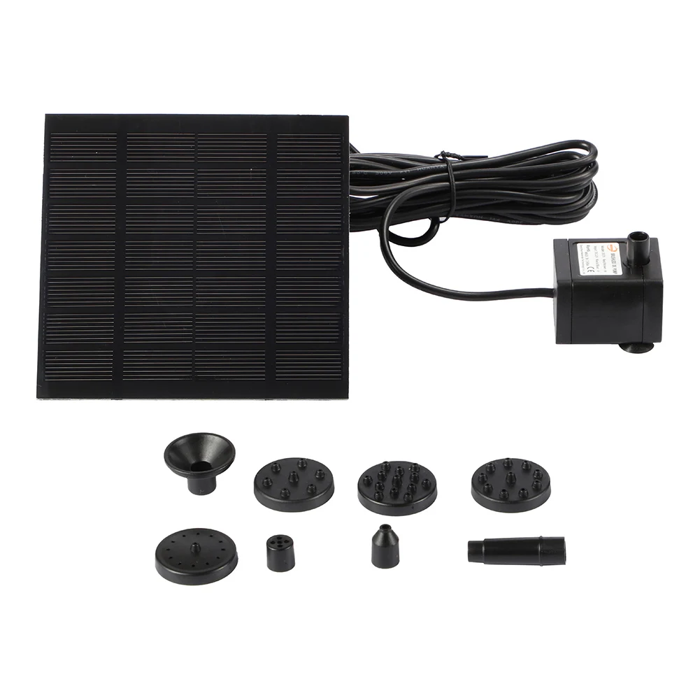 Fuente Solar de 1,5 W con Panel, bomba de agua con 6 boquillas, flotante, ahorro de energía para estanque de jardín y piscina