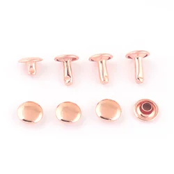 100set/lot Round Rivets,9x7,9x10,9x11,9x12 Rose Gold Double Cap Rivets Studs Leather craft,Snaps Studs Rivet Fastener Riveted