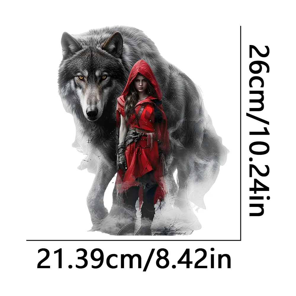 Gothic Fairy Tale Style Little Red Riding Hood & Big Wolf Heat Transfer Vinyl Stickers - Easily Create Fantasy & Unique Outfits