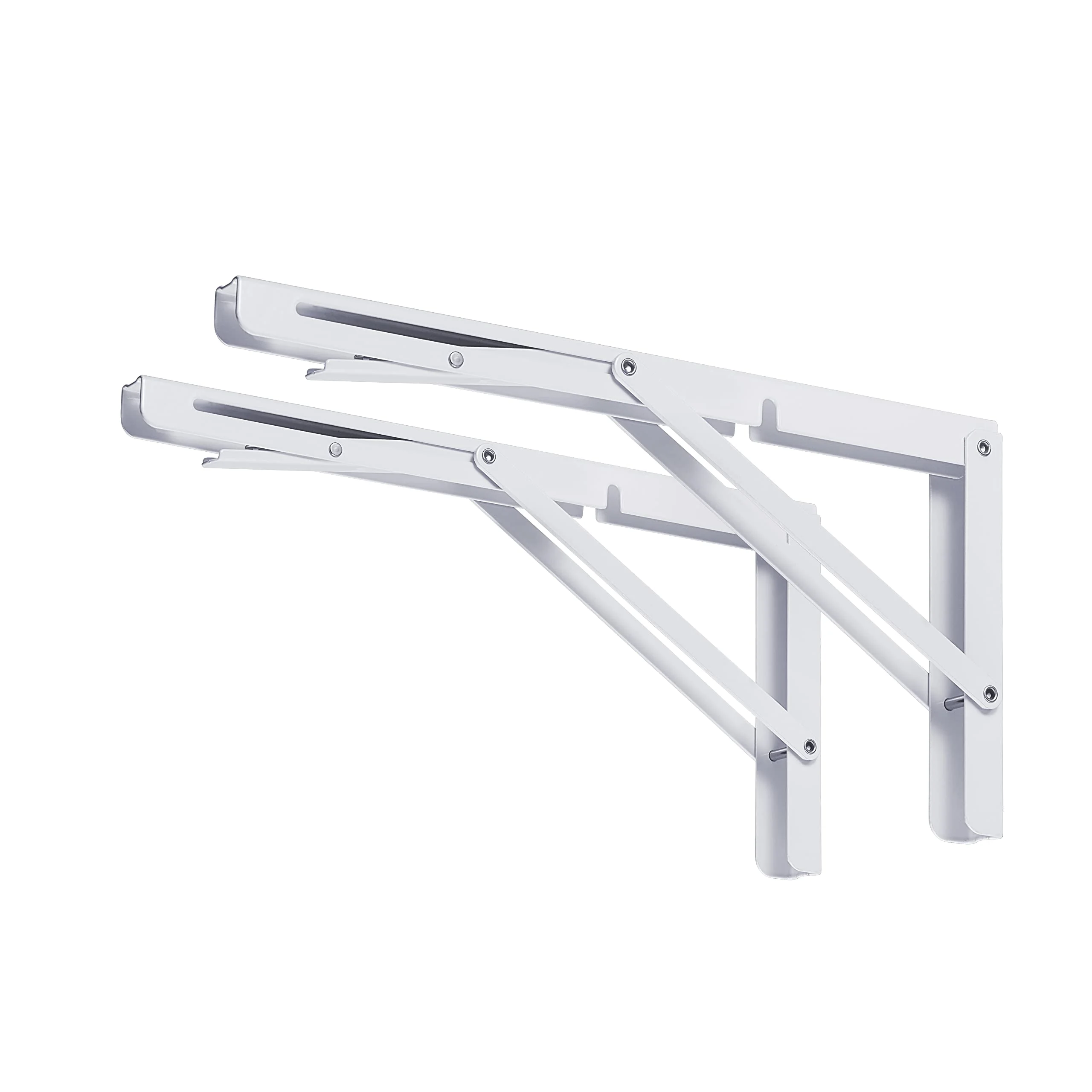 Triangle Straight Billy Bracket 24inch Heavy Duty Folding Shelf Brackets Wall Mounted  L-Table Hinges for Bench Table with Screw