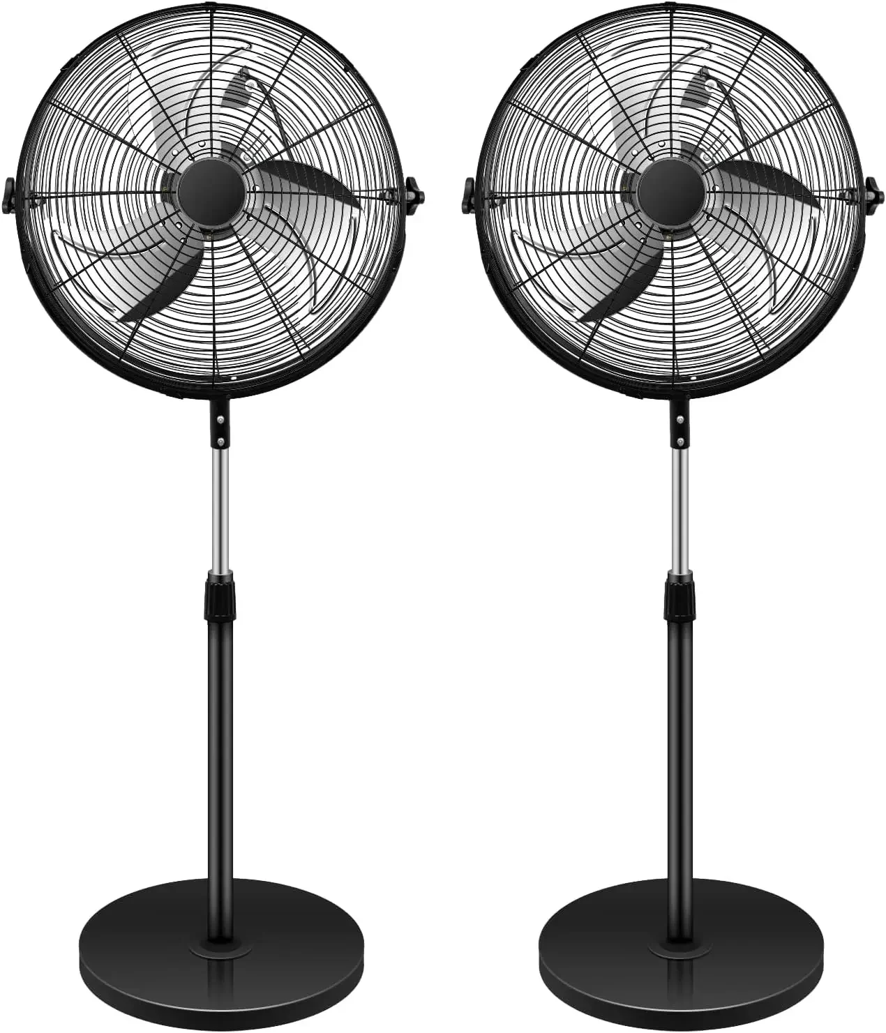 Deluxe 18 Inch Pedestal Standing Fan, High Velocity, Heavy Duty Metal For Industrial, Commercial, Residential, Greenhouse Use, 2