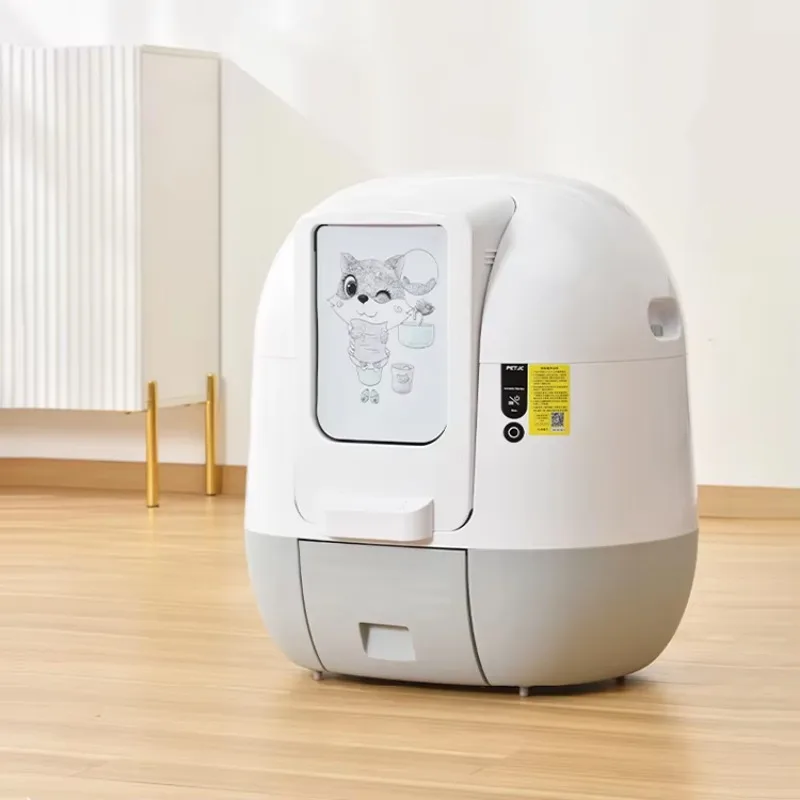 Automatic Closed Cat Litter Box Intelligent Self Cleaning Cat Sand Toilet Front-Entry Gravity Sensor Anti Pinch Function