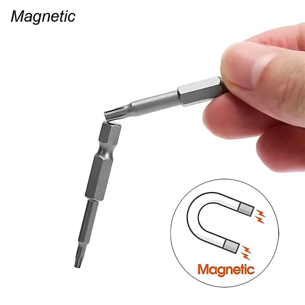 Imagem -05 - Chave de Fenda Torx Cabeça Chata Tamper Proof Security Drill Bit Grupo Adaptador de Extensão Magnética Star Hex Spline Bit