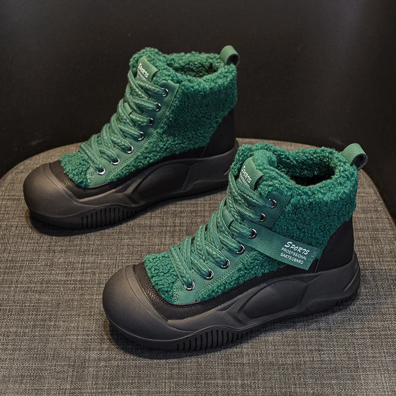 

Trendy Thick Bottom Boots Women's Warm Autumn Winter New Heightening High Top Casual Fashion Retro Snow Boots