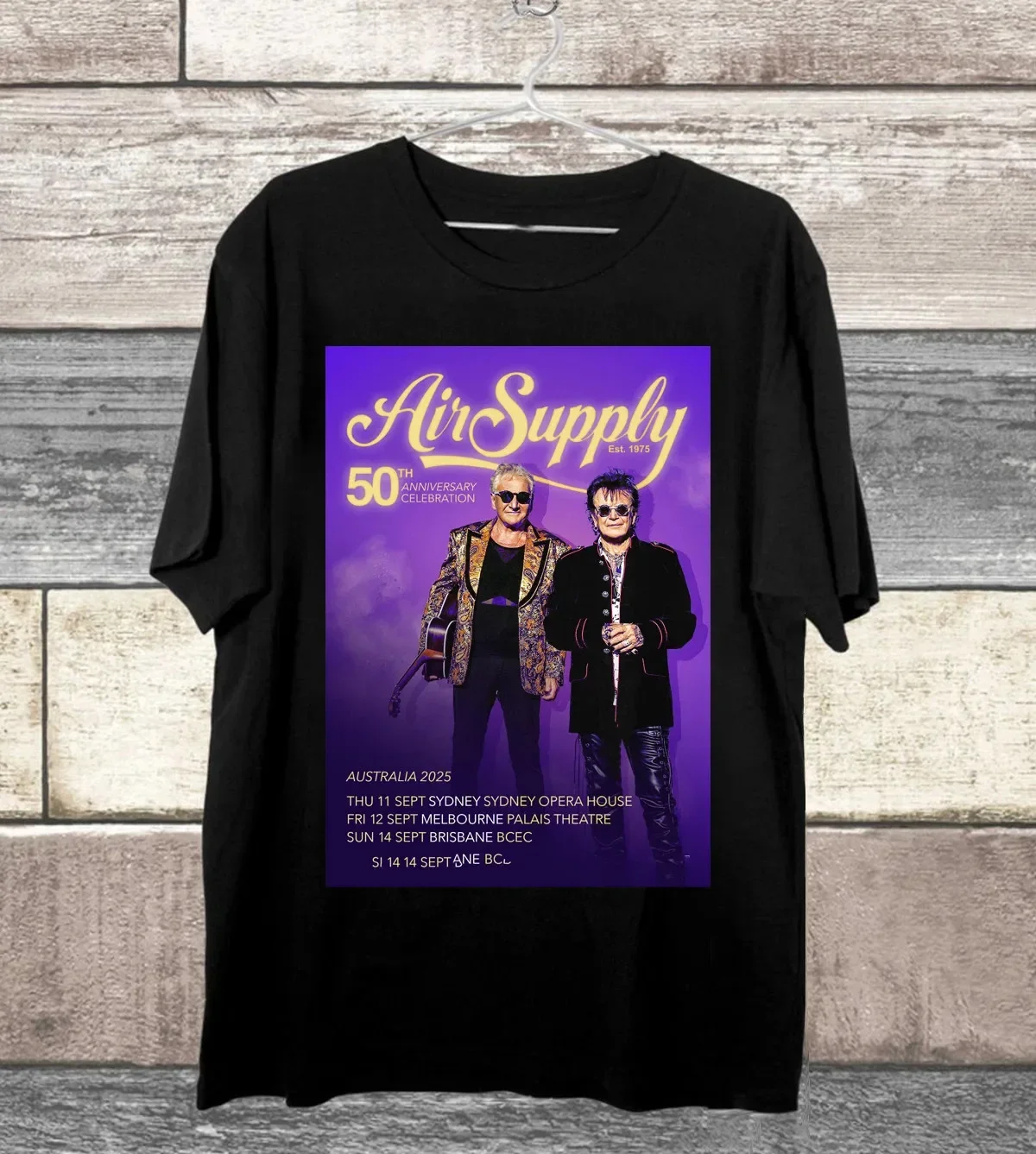 Air Supply Band 50th Anniversary Tour Australia T Shirt Full Size S-5XL SS940