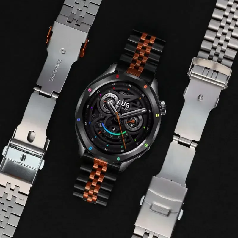 Cinturino da uomo in acciaio inossidabile da 22 mm per CMF By Nothing Watch Pro 3 2 1 Bracciale per Huawei Watch 5 /Amazfit Balance 2/Xiaomi S4 Band