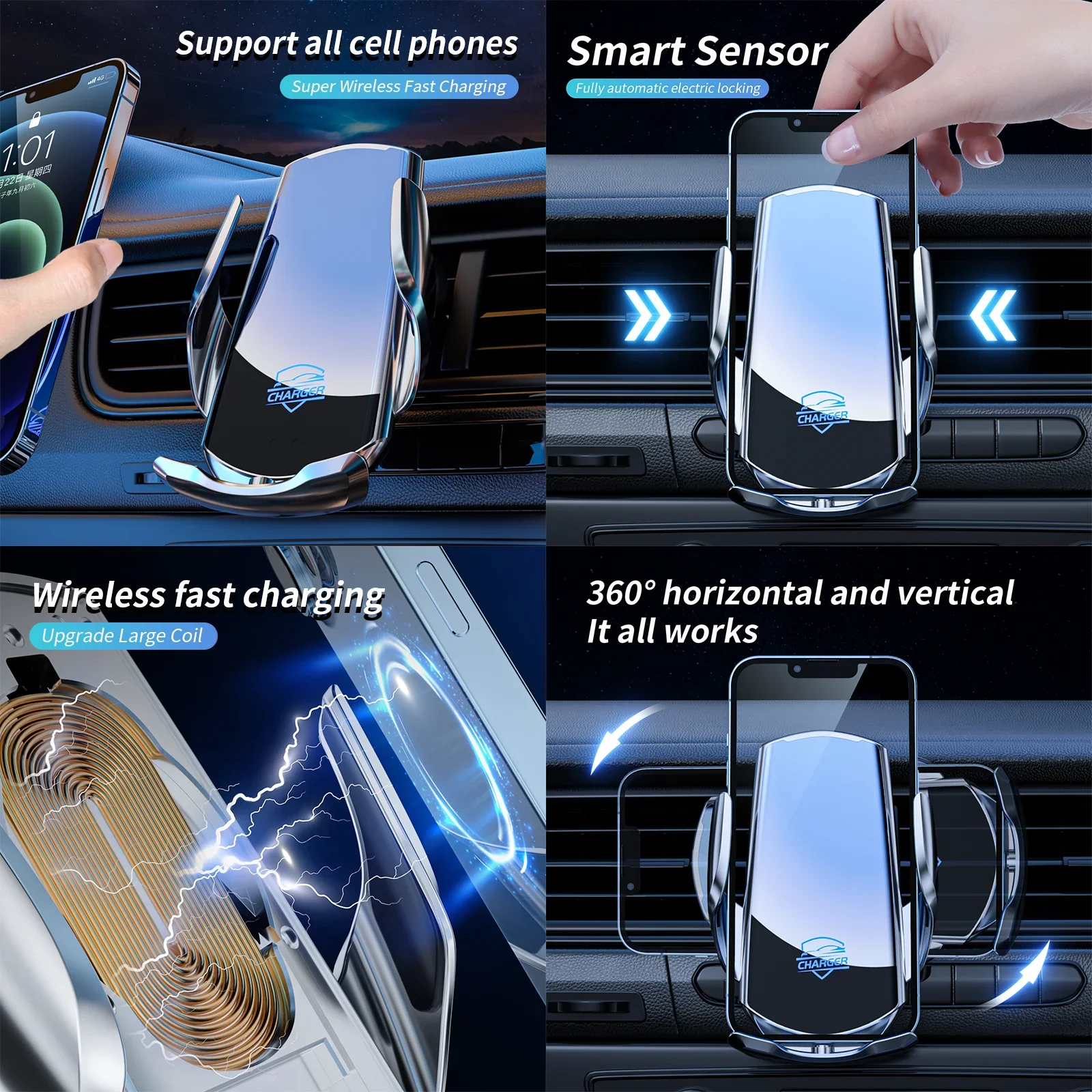 for BMW X5 2014~2018 F15 (10.3in) Car Phone Screen Holder Magnetic Wireless Charging For Screen Car phone Mount 4