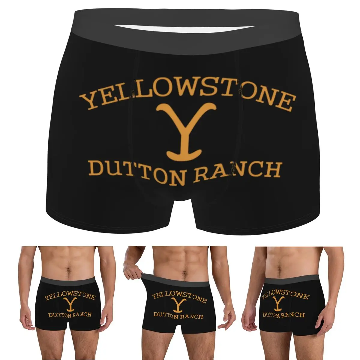 

Трусы-боксеры, шорты Yellowstone, быстросохнущие трусы Dutton Ranch, мужское дышащее нижнее белье для Homme, мужские подарки бойфренду
