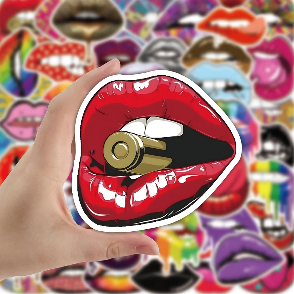 10/30/50pcs Cool Fashion Anime Sexy Lips Stickers Decal Laptop Skateboard Car Motorcycle Phone Bike Luggage Graffiti Sticker