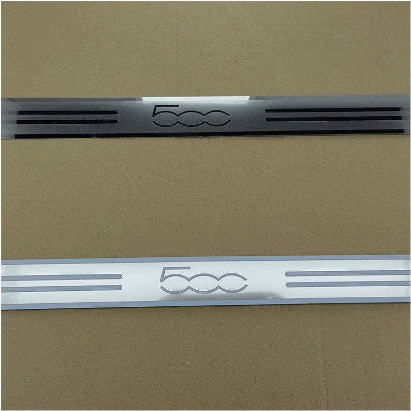 car assecories Sticker For Fiat 500 2010-2012 2013 2014 2015 2016-2018 Door Sill Pedal Scuff Plate Guard Protector Car Styling