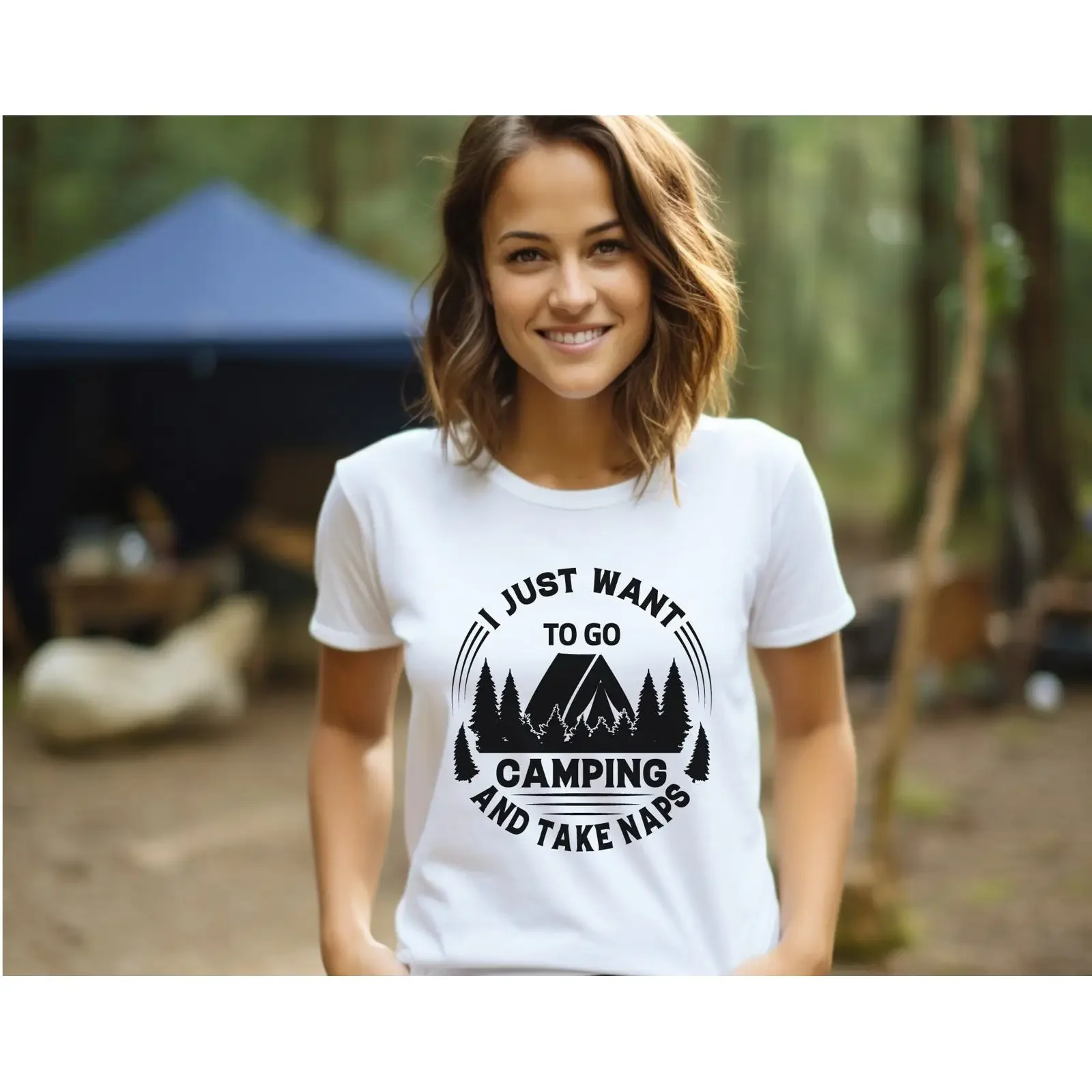 Camping And Naps T Shirt Funny Outdoors Vacation vintage Washed Casual Slightly fashion Comfortable Top For Everyday Wear
