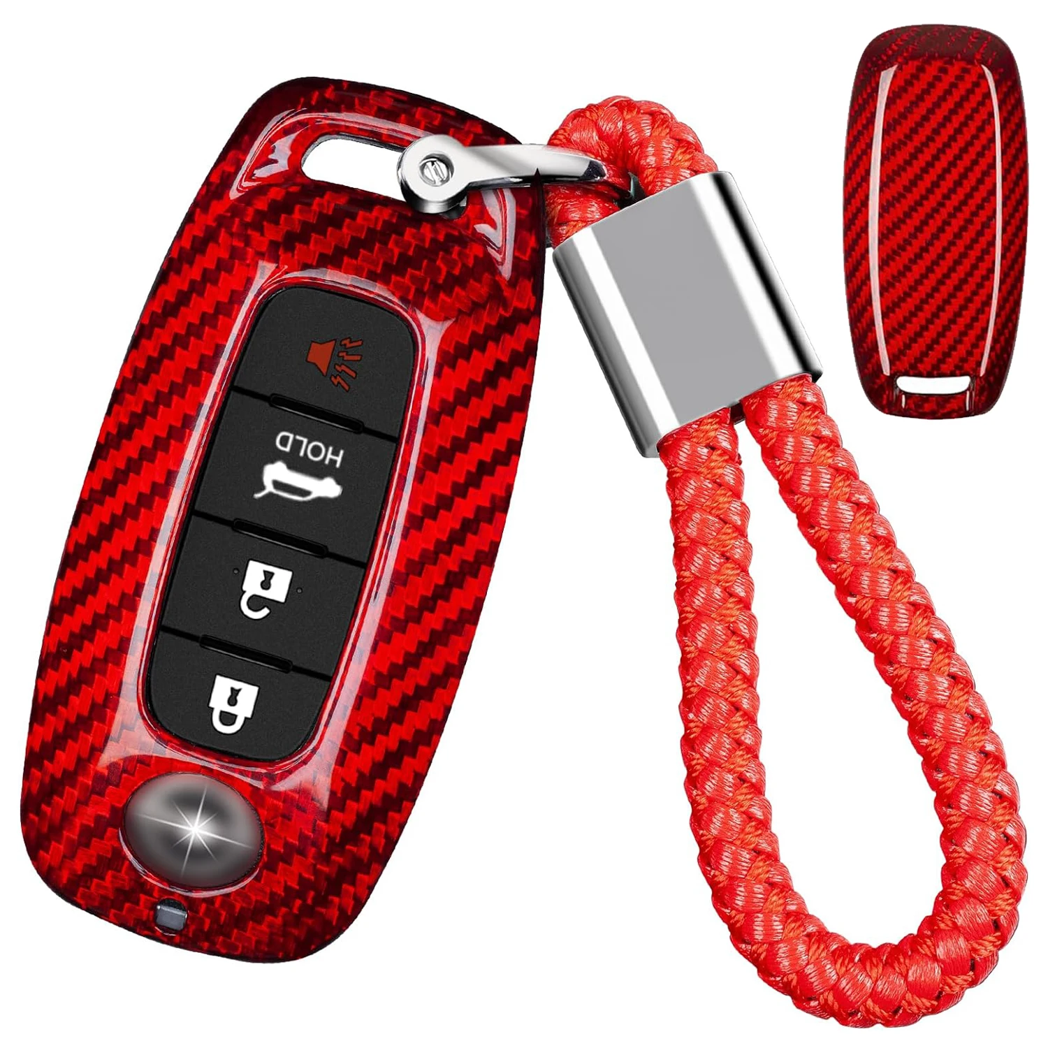 Key Cover for Nissan Real Carbon Fiber Key Shell Keychain for Nissan 3/4/5 Button 2024 Pathfinder Rouge 4Runner Key Protector