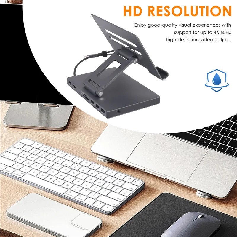 

Docking Station Laptop Stand Aluminum Alloy Multi Port Hub PD USB3.0 Stand SD TF Slot Gigabit Ethernet Docking Station