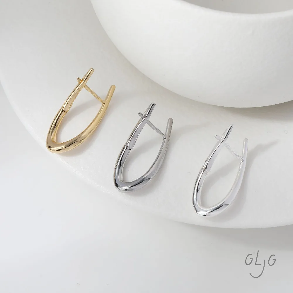 4PCS Twisted Shape Ear Studs Diy Earrings Connectors Jewelry Making Findings Supplies 14k Gold Plated Accessories 28*11.5mm view 2