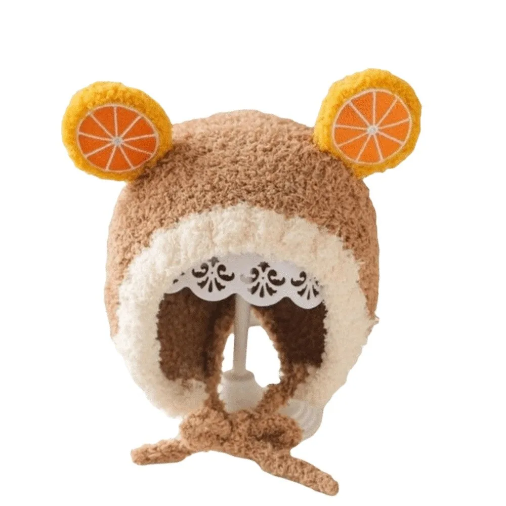 

Lovely Fleece Fruit Ear Hat Winter Soft Baby Beanie Cap Warm Thick Ear Protection Hat Kids