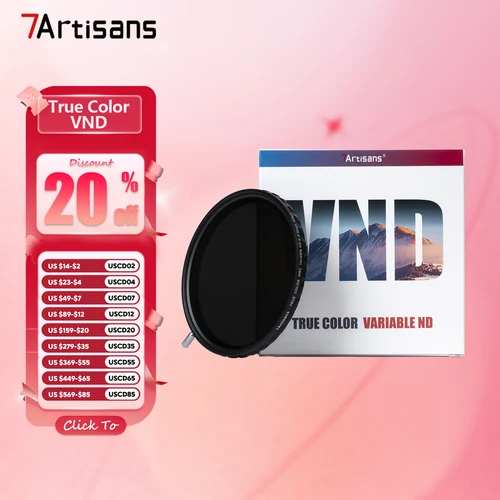 7artisans-filtro ND Variable de Color verdadero con 2-5 topes, topes 6-9, Marco ultrafino, filtros de lente de cámara, 67/72/77/82mm para Sony
