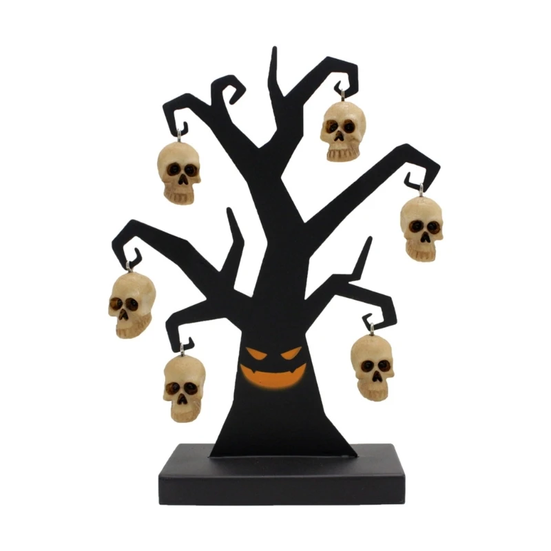 

Iron Hanging Skull Tree Miniature Ornament for Halloween Festival Table Decors