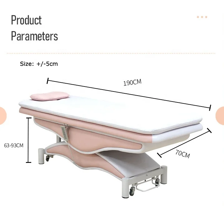 Luxury pink cosmetic spa bed massage tables beds electric motor facial beauty bed beauty salon furniture equipment