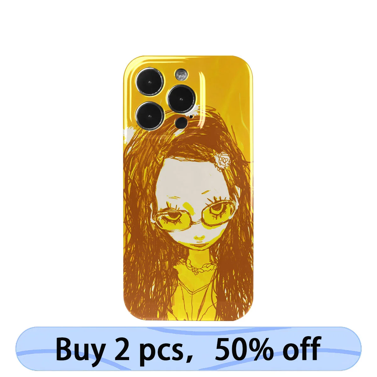 Coque iPhone Art Phone Case Anime Girl Y2K American Campus Glasses for iPhone 15 14 13 12 11 Pro Max Plus IMD 2 in 1