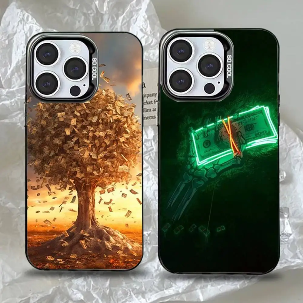 

Dollars Money Tree Phone Case For iPhone 16,15,14,13,12,11,Pro,Max,Plus,Mini,XS,SE Anti Fall Black Matte Hard Bumper