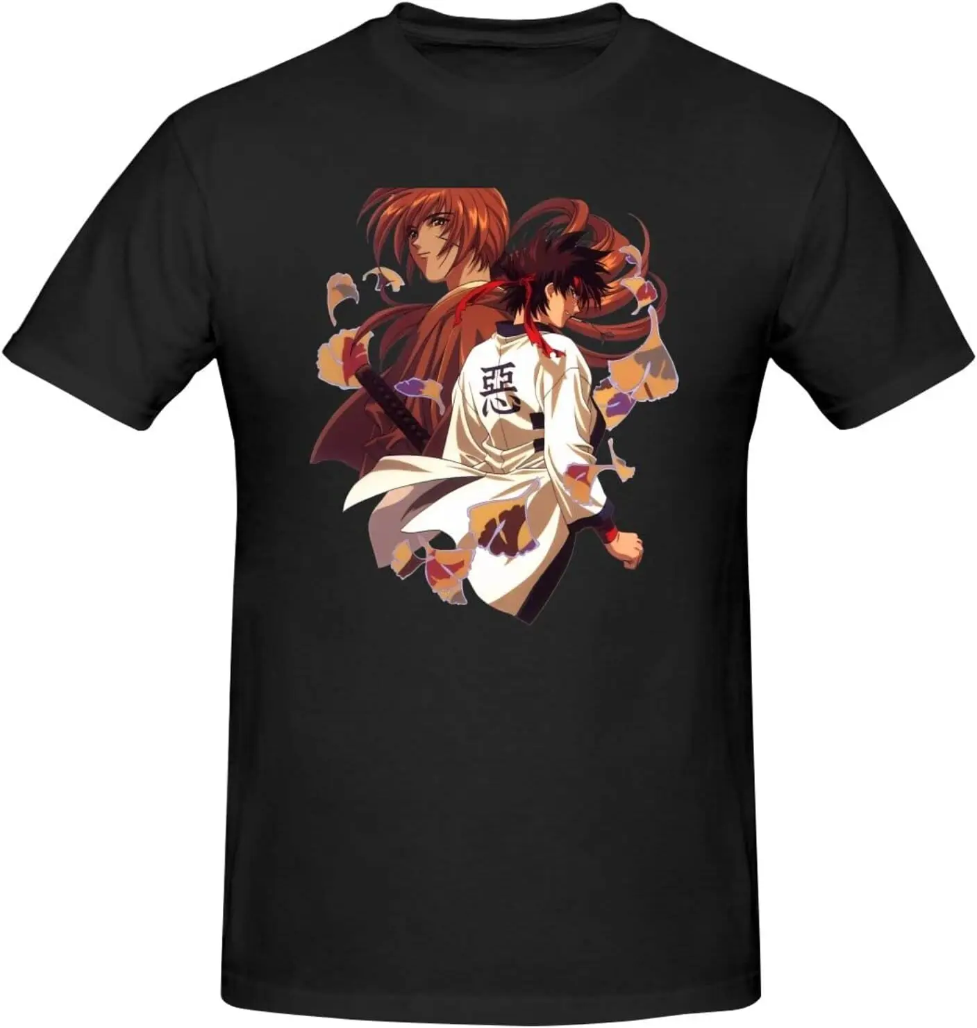 Rurouni Kenshin Shirt Men's Personalised Crew Neck Short Sleeve T Shirt Cool Casual Tops Deep Heather