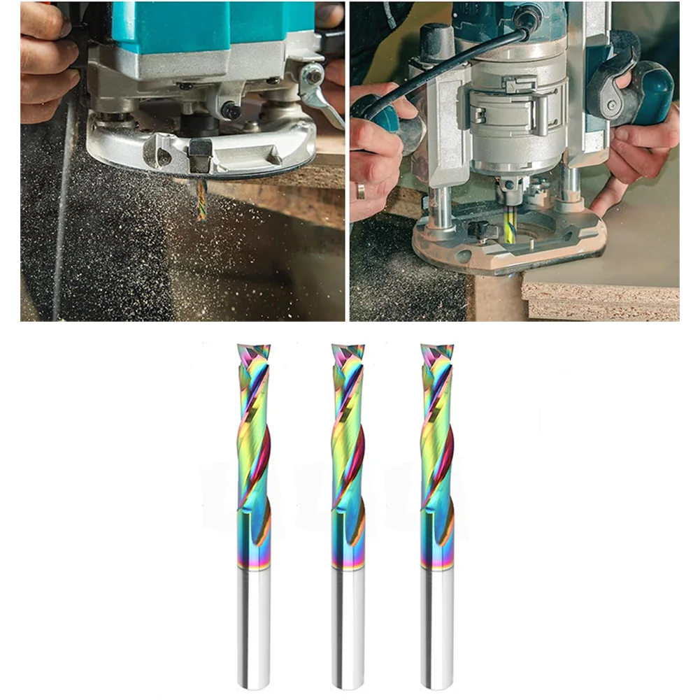 Double-flute Cutter for carbide Router Bit For Woodworking 60mm Router Bit Sharpness Retention Double-edged Structure