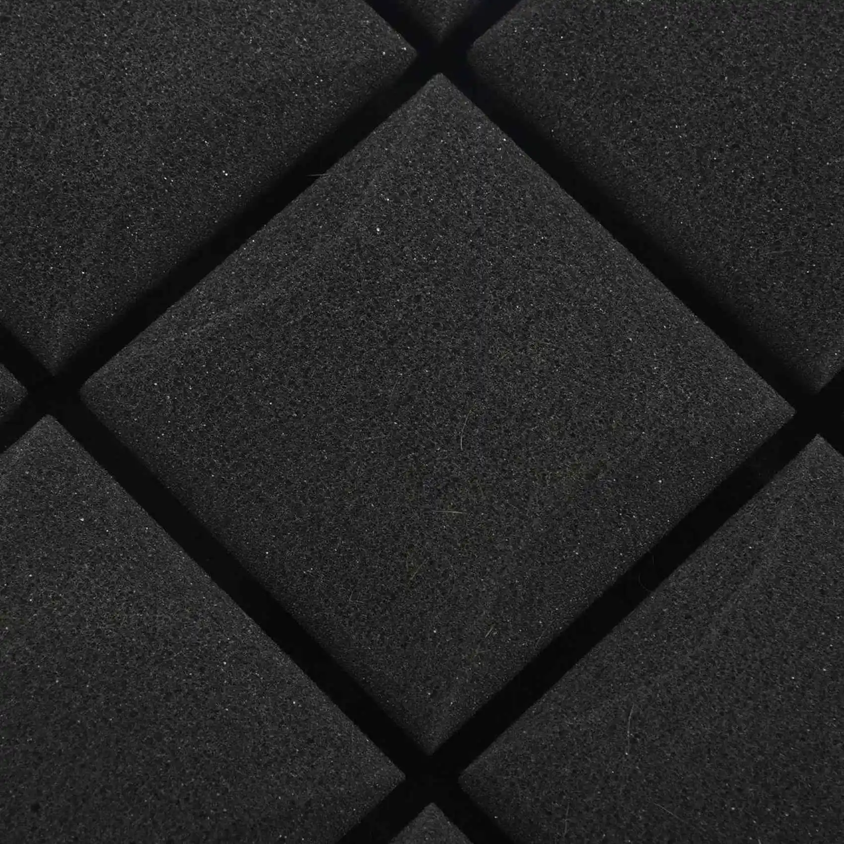 ABGI-2Pcs 25X25x5cm Wallpaper Sticker Practical Acoustic Foam Panel Sound Stop Absorption Sponge Solid Sponge (Black)