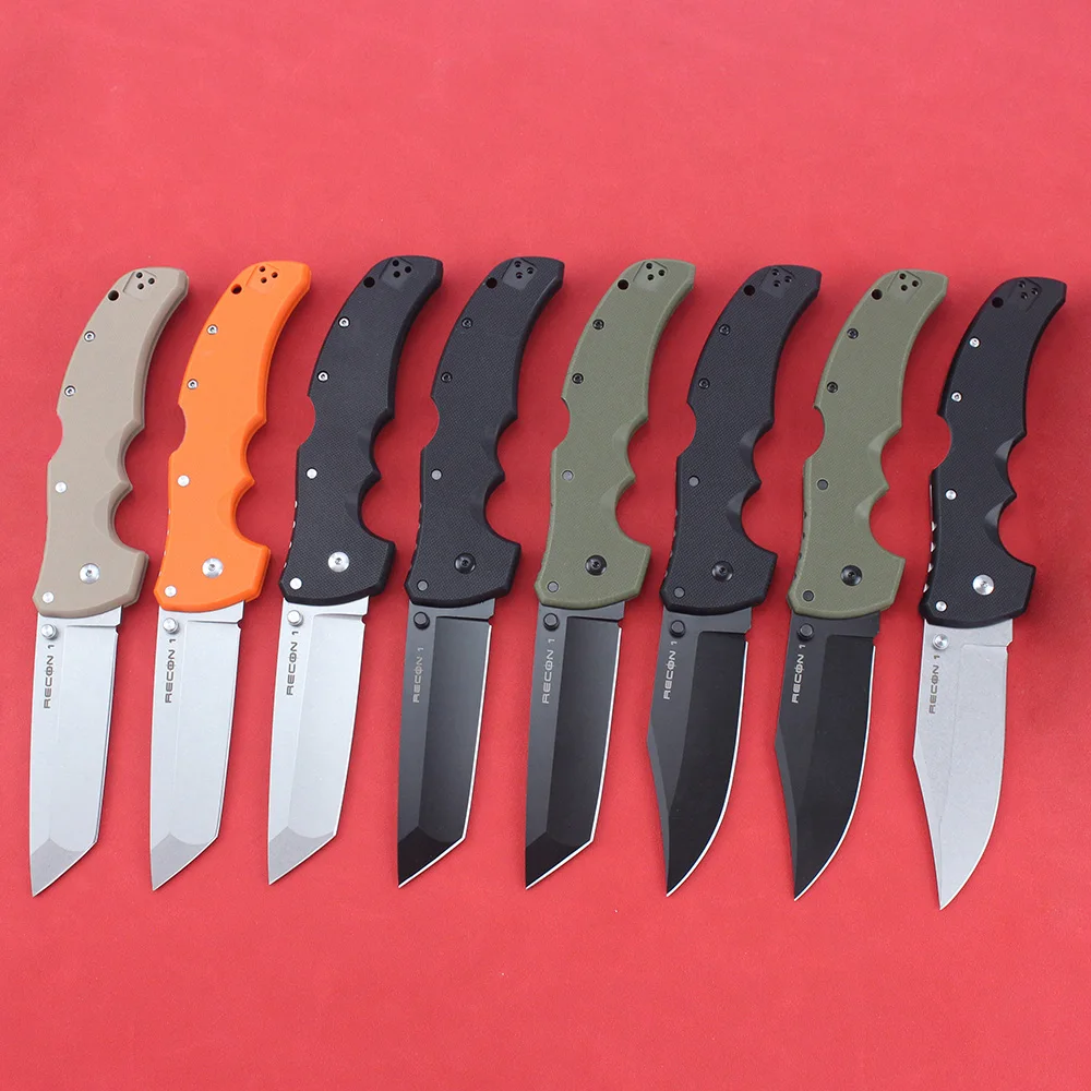 New Cold Pocket Folding Knives RECON 1 AUS 10A Steel Outdoor Military Tactical Survival Knife Portable G10 Handle Hunting Knife